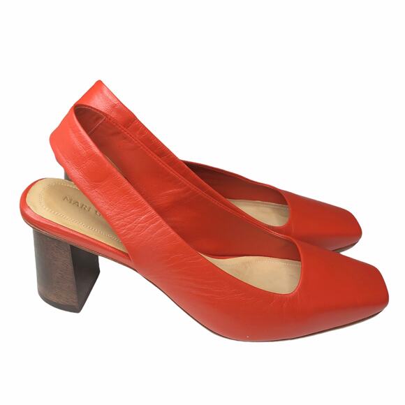 Mari Giudicelli Coral Leather Slingbacks